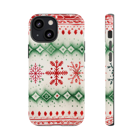 Icelandic Watercolor inspired by Christmas Sweaters - Impact Resistant Phone Case iPhone 13 Mini Glossy